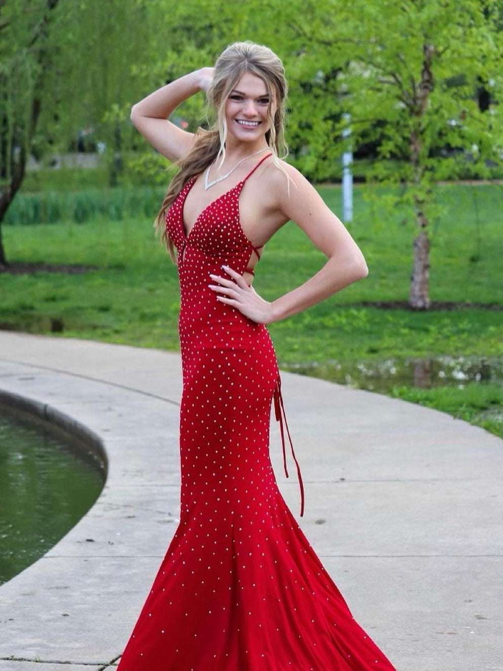 Jovani Red Mermaid Prom Dresses