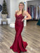 Exquisite Spaghetti Straps Mermaid 3D Flowers & Bead Sweep Train Prom Dresses PD640