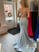 Exquisite Spaghetti Straps Beaded Mermaid Prom Dresses Satin Evening Gowns PD660