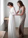 Pure Chiffon & Lace V-neck Neckline Long Sleeves A-line Wedding Dresses WD114
