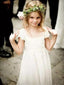 Glamorous Lace & Tulle Square Neckline Cap Sleeves A-line Flower Girl Dresses FD049