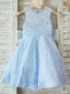 Graceful Lace Jewel Neckline Knee-length A-line Flower Girl Dresses FD078