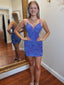 Lavender/Lilac Sweetheart Neck Backless Sparkly Short Prom Dress Sequins Short Homecoming Dress PD2970