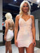 $89.99 Appliqued Backless Sparkly Cocktail Dress Sequins Short Homecoming Dress PD2973