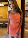 $89.99 Two Pieces Sequins Homecoming Dress Orange Short Dresses Mini Cocktail Dress PD2975