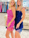$89.99 Backless Sparkly Cocktail Dress Sequins Short Homecoming Dress With String Beaded Hem PD2976