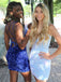 $79.99 Backless Sparkly Short Prom Dress Sequins Cocktail Dress Short Homecoming Dress PD2977