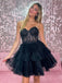 $139.99 Strapless Sweetheart Neck Layered Tulle Homecoming Dress Short Prom Dress PD2984