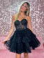 Strapless Sweetheart Neck Layered Tulle Homecoming Dress Short Prom Dress PD2984