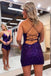 Sheath/Column V neck Fully Sequins Short Homecoming Dress Bodycon Short Party Dress PD2963