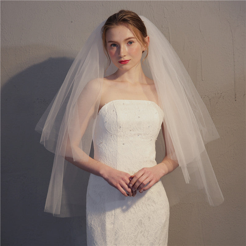 Classic Tulle Wedding Veil With Double Layers WV025