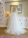 $268.99 3D Flowers See Through Bodice Bridal Gown V Neck Wedding Dress with Detachable Sleeves WD1907
