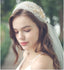 Ivory Tulle With Spray Crystal Bead Headwear Bridal Veil WV028