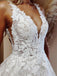 $298.99 V Neck A Line Ball Gown Wedding Dress Appliqued Lace Wedding Gown WD1909