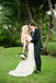 Attractive Lace V-neck Neckline Chapel Train Sheath Wedding Dresses WD133
