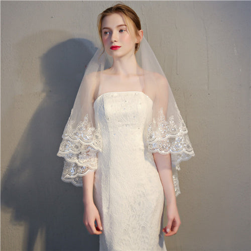 Popular Tulle Wedding Veils Appliqued Lace Wedding Veils WV001