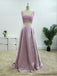 Gorgeous Satin 2 Pieces Prom dresses Square Lace Dresses With Slit PD309