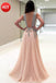 A-line Deep-V Floor-Length Chiffon Prom Dresses With Rhine Stones HX00162