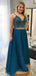 A-line Spaghetti Strap Floor-Length Satin Two Piece Prom Dresses HX0032