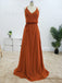 Charming Filament Spaghetti Straps A-line Bridesmaid Dresses With Slit BD109