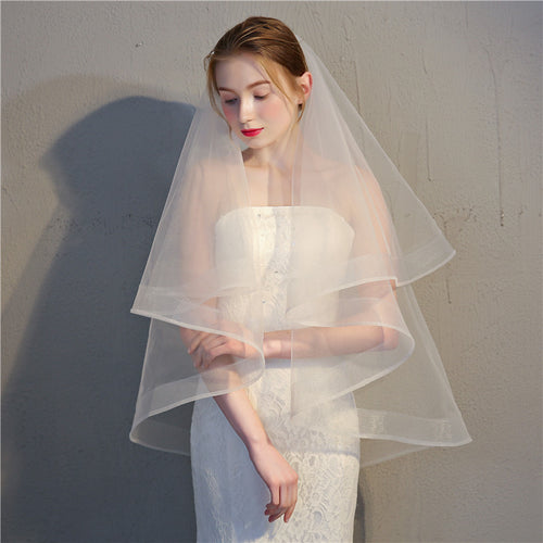 Simple Tulle & Net Wedding Veil With Double Layers WV007