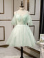 Beautiful Beads Tulle Sweetheart Neckline Ball Gown Homecoming Dresses HD329
