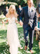 A-line Off-Shoulder Floor-Length Chiffon Ivory Simple Wedding Dress APD2728