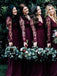 Excellent V-neck Chiffon Bridesmaid Dresses A-line Lace Gowns BD134
