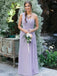 Alluring Chiffon A-line Bridesmaid Dresses Long Sleeveless Gowns BD135