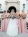 Multi Neckline Chiffon A-line Bridesmaid Dresses With Sweep Train BD140