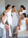 Unique Satin One shoulder Floor-length Sheath Bridesmaid Dresses BD151