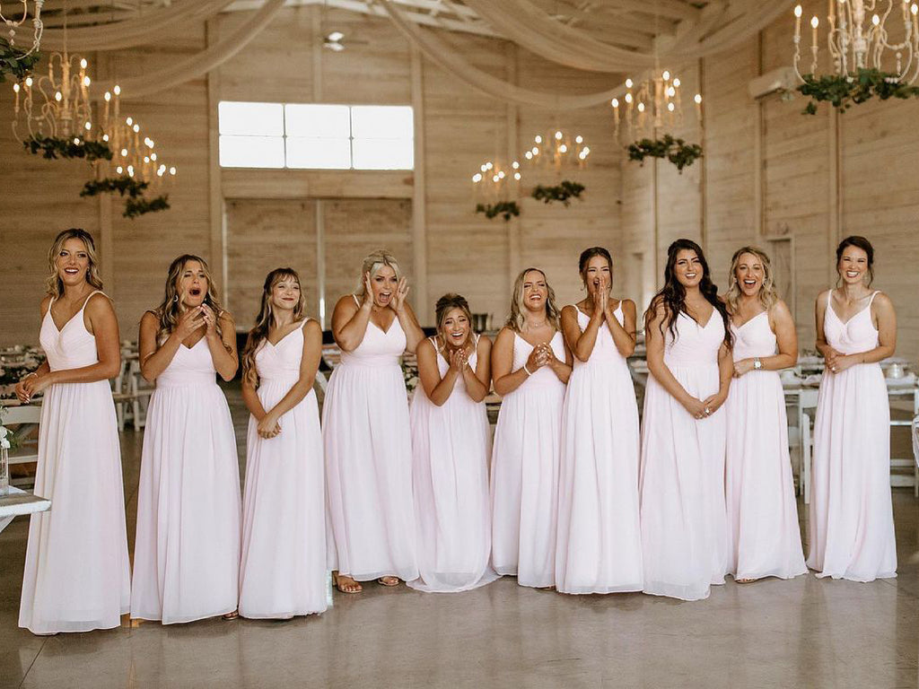 Elegant Chiffon Floor-length Bridesmaid Dresses A-line Long Gowns BD154