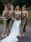 Chic Taffeta Sheath Bridesmaid Dresses Tea-length Short Gowns BD159