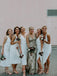Alluring Satin V-neckline Sheath Bridesmaid Dresses Short Gowns BD160