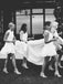 Charming Seersucker Jewel Neckline A-line Bridesmaid Dresses BD161