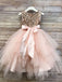 Shimmering Sequin Lace & Tulle Scoop Neckline Knee-length Ball Gown Flower Girl Dresses FD057