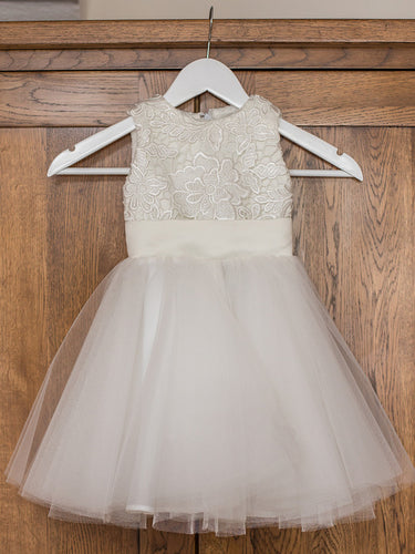 Sweet Lace & Tulle Jewel Neckline A-line Flower Girl Dresses FD086