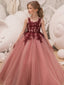 Charming Tulle Princess Ball Gown Flower Girl Dresses With Appliques FD086