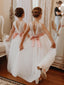 Cute Lace Chiffon Backless  Bowknot Belt A-line Flower Girl Dresses FD087