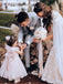 Wonderful Tulle Jewel Neckline Tea-length A-line Flower Girl Dresses FD092