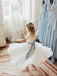 Elegant Lace & Tulle Short Sleeves Ankle-length A-line Flower Girl Dresses FD095