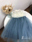 Cute Lace&Tulle Scoop Neckline Tea-length Flower Girl Dresses FD102