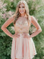 Shining Sweetheart Chiffon Homecoming Dresses Beaded A-line Gowns HD035