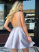 Alluring Deep-V Short Homecoming Dresses A-line Satin Gowns HD089