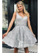 Gorgeous Tulle V-neckline A-line Homecoming Dresses With Beaded Appliques HD097