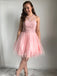 Shimmering Tulle Jewel Neckline Short A-line Homecoming Dresses HD139