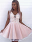 Modern Tulle Homecoming Dresses Appliqued A-line Short Gowns HD147