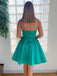 Attractive Satin Strapless Neckline Short A-line Homecoming Dresses HD155