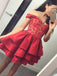 Stunning Lace Homecoming Dresses Short Red Party Gowns HD162