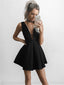 Cheap Deep-V A-line Homecoming Dresses Short Satin Party Gowns HD186
